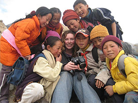 Ruth with lots of little friends